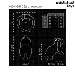 ADDICTED TOYS LOCKED - CAGE Ã PÃNIS MINDNIGHT CELL TAILLE L